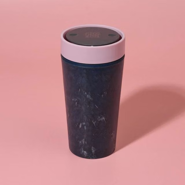 Circular & Co Reusable Coffee Cup Made from Fabric Waste in Dusty Pink, 355 ml