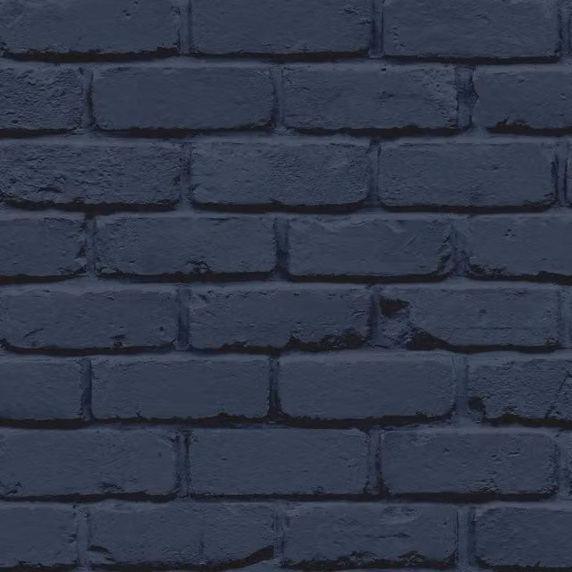 Fine Décor Painted Brick Wallpaper in Navy Blue