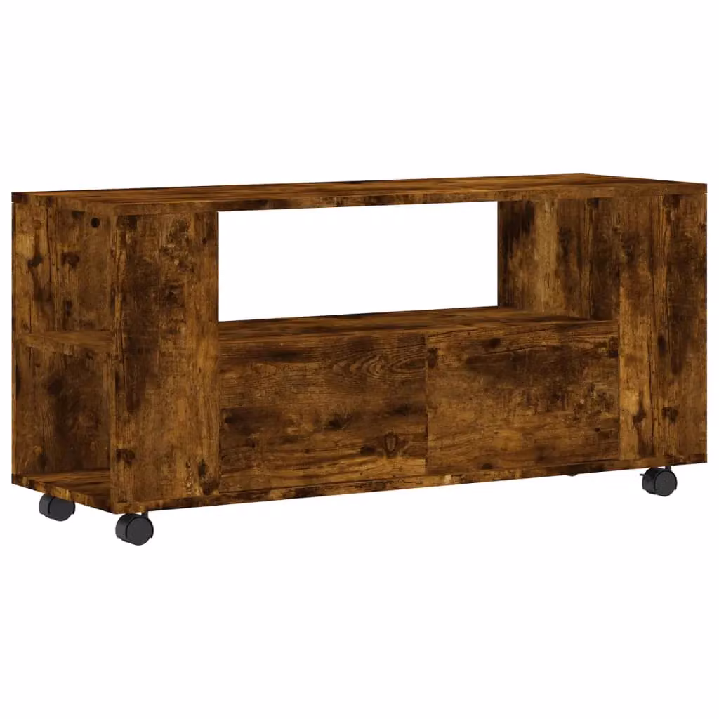 Berkfield Home Smoked Oak TV Cabinet in Brown, W/D/H: 102 x 34.5 x 43 cm – 2