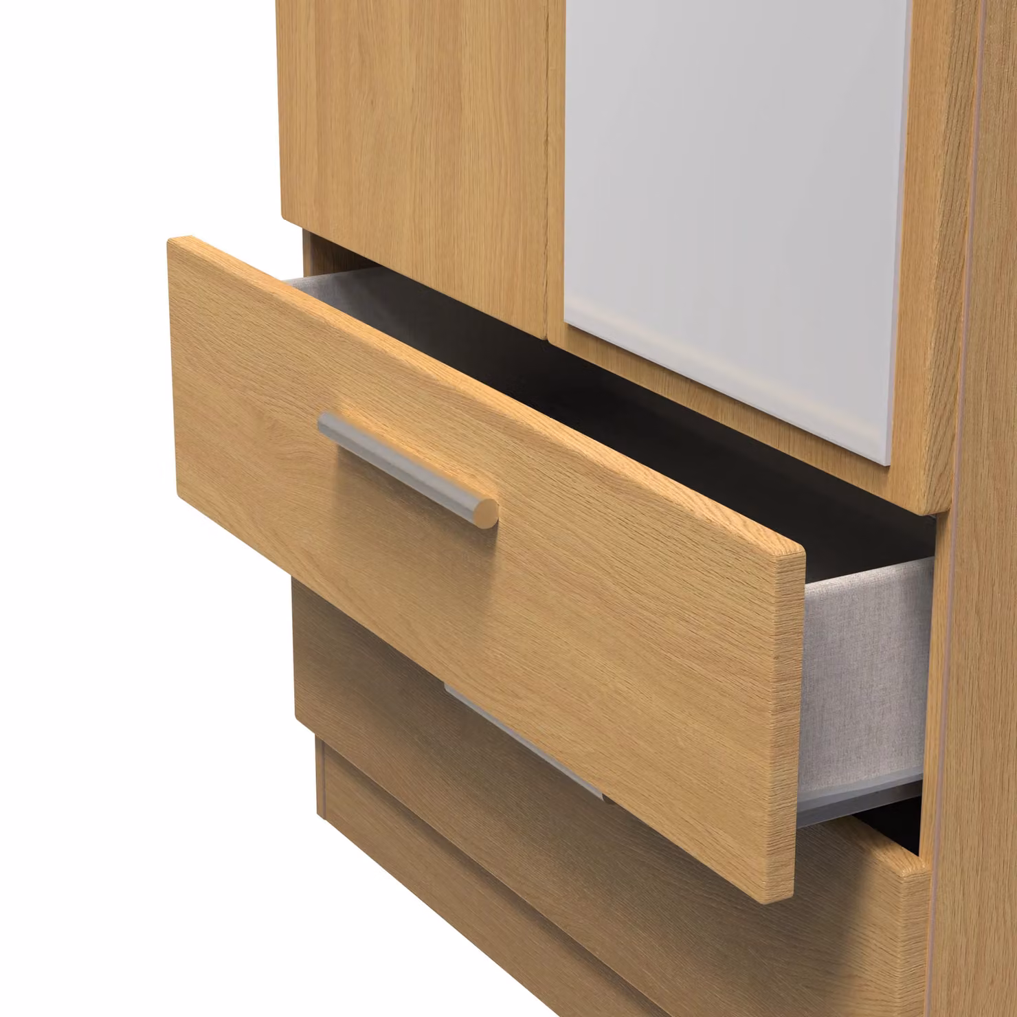 Ready Assembled 2 U Windsor 2 Door 2 Drawer Mirrored Wardrobe in Light Brown – 3