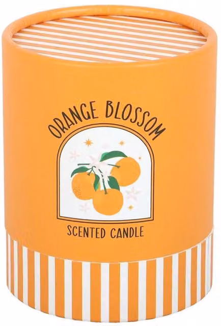 Something Different Orange Blossom Scented Votive Candle in a Striped Orange Glass Holder