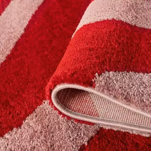 THE RUGS Joli Area Rug, Striped Red and Pink Modern Artistic Design, W: 160 cm, D: 230 cm – 6