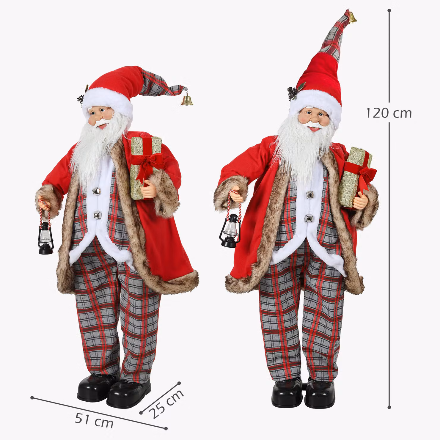HOMCOM 120cm Animated Red Santa Claus Christmas Figure with Sound – 3