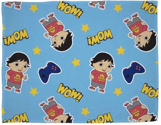 Ryan's World Multicolour Fleece Baby Blanket