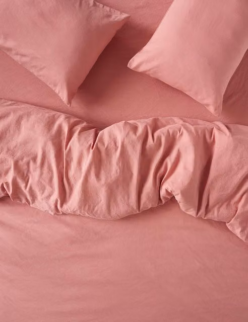 Piglet in Bed Pink Linen Rich Breathable Duvet Cover