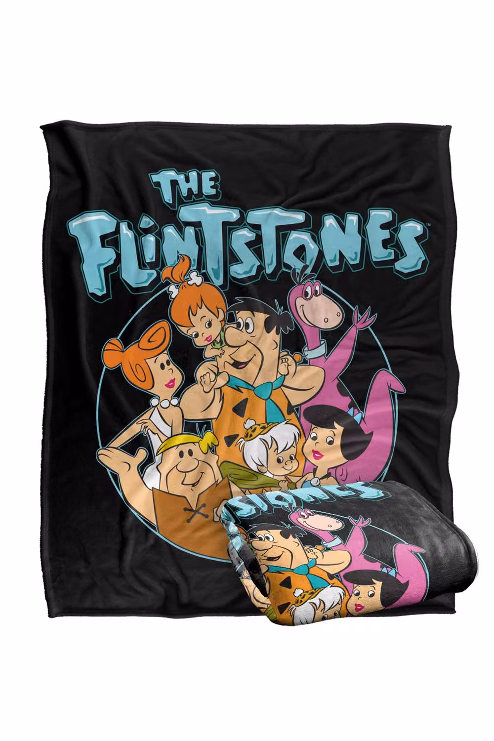 Warner Bros. The Flintstones Family Circle Silky Touch Super Soft Fluffy Polyester Throw Blanket in Multicolour, Extra Large – 2