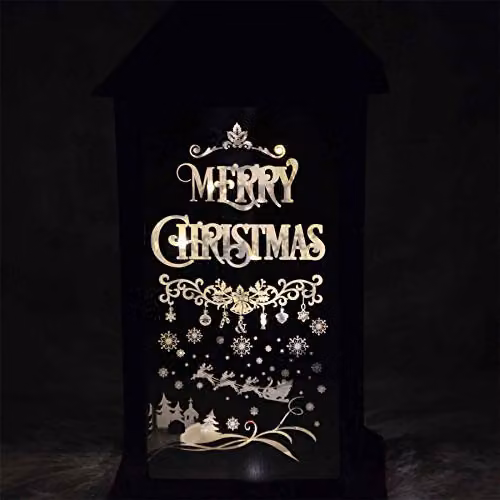 Shatchi Black Plastic Christmas Nativity Theme Tabletop Lantern – 2