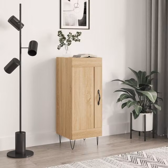 Berkfield Home Sonoma Oak Sideboard in Brown, W/D/H: 34.5 x 34.5 x 90 cm – 1