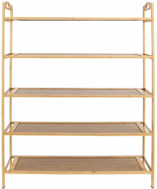 Kelvenix 5-Tier Bamboo Shoe Rack in Brown