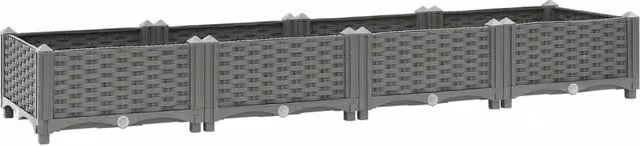 Berkfield Home Grey Polypropylene Raised Bed W: 160 cm, D: 40 cm, H: 23 cm