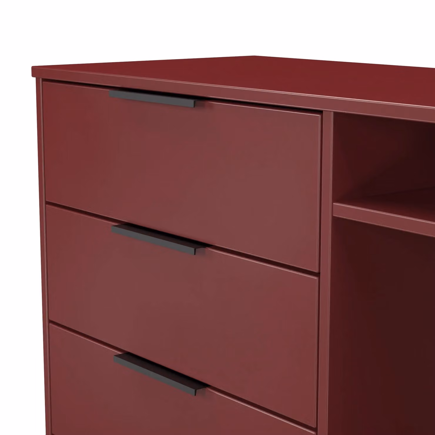 Ready Assembled 2 U Fuji Modern 3 Drawer TV Unit in Red – 4
