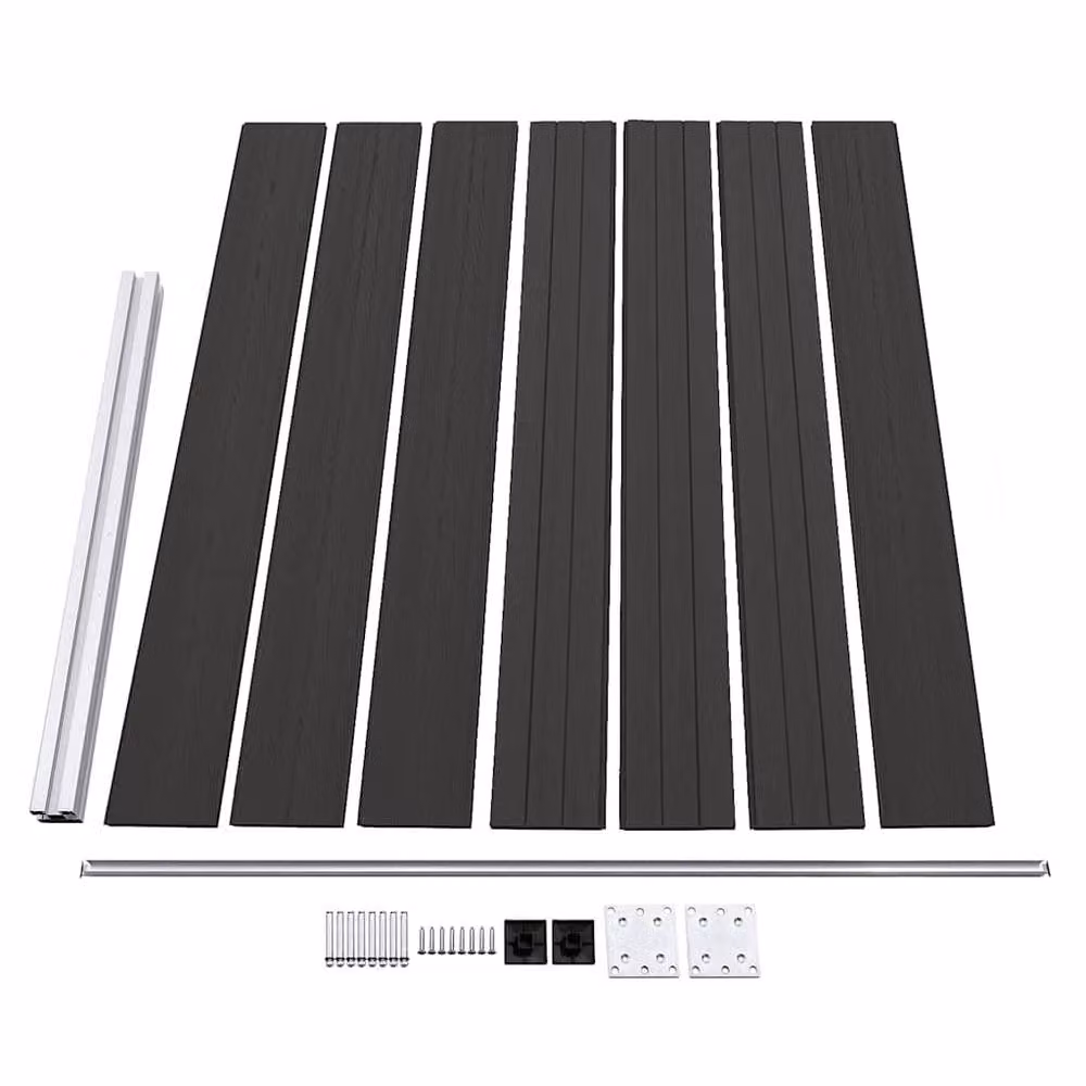 Berkfield Home Durable WPC Fence Panel, Black, W: 175 cm, H: 146 cm – 4