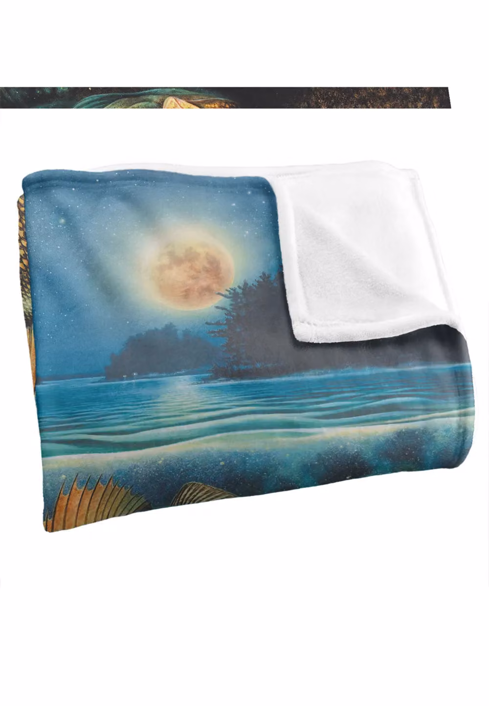 JQ Licensing Harvest Moon Walleye Fishing Super Soft Fleece Throw Blanket, White, W/D/H: 152 x 127 cm – 3