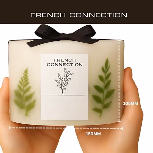 French Connection Eucalyptus Botanical Scented Pillar Candle, 1.5kg – 2