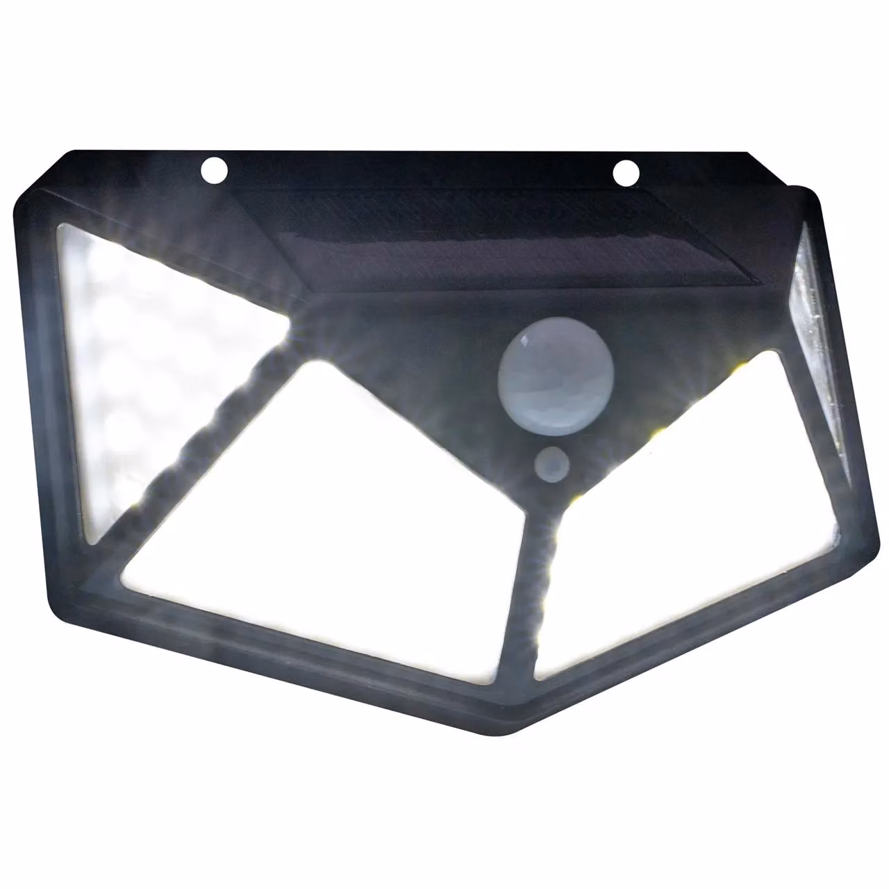 mysmartbuy Black Solar Powered LED PIR Motion Sensor Security Lamp, 600 Lumen Outdoor Garden Wall Light with 100 LEDs, H10 x W13 x D5.5 cm – 3