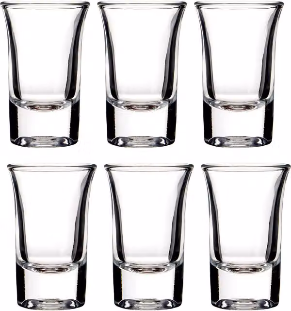 Orsina Set of 6 Transparent Glass Shot Glasses, 35ml