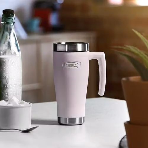 Thermos Icon Stainless Steel Travel Mug with Lid, Pink, 470ml – 3