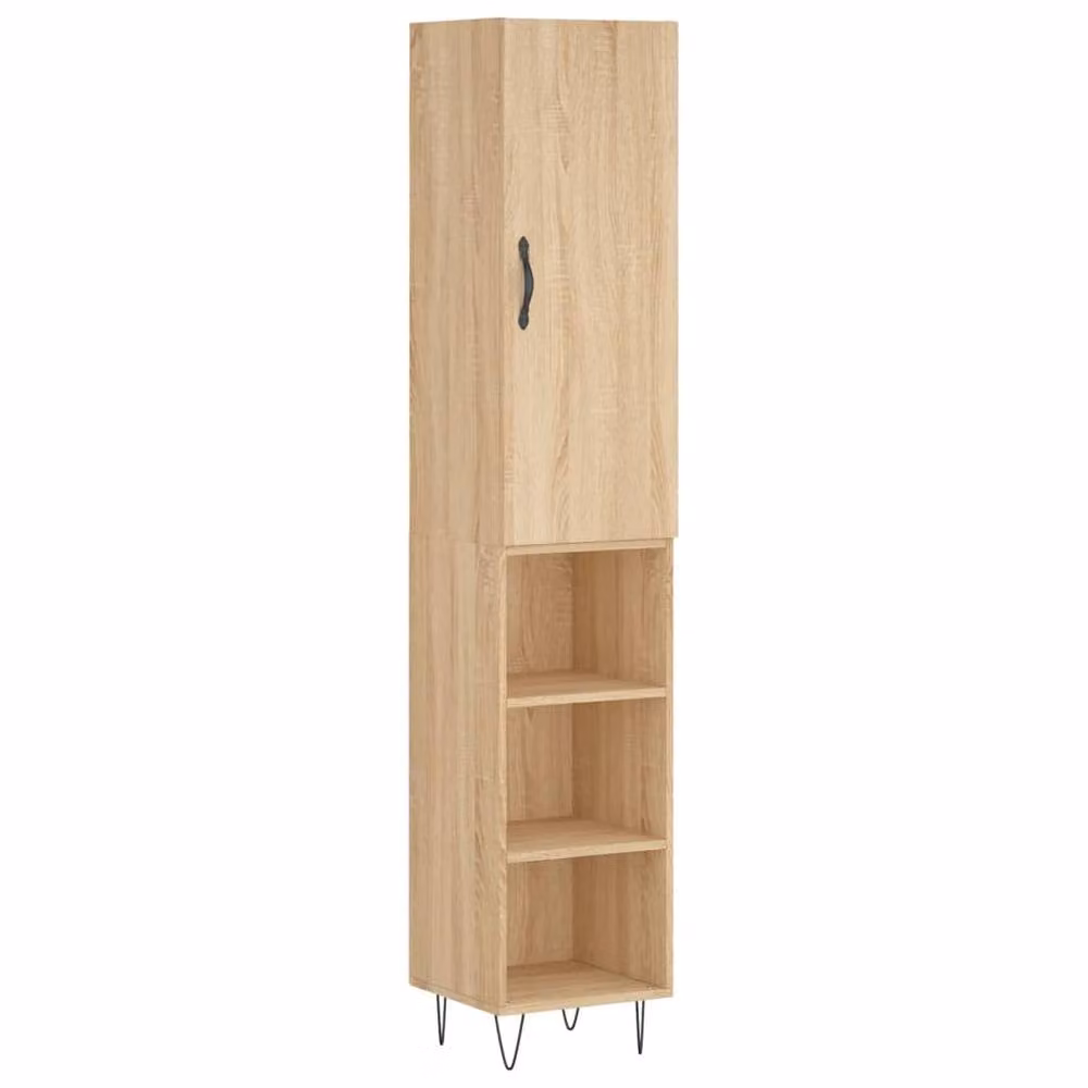 Berkfield Home Sonoma Oak Highboard in Natural, W/D/H: 34.5 x 34.0 x 180.0 cm – 2