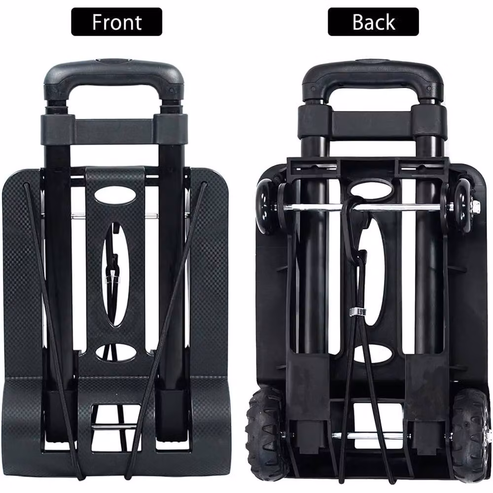 VOGREX Heavy Duty Steel Folding Trolley, Black, 75kg Capacity – 3