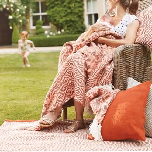 HUG RUG Woven Diamond Rust Orange Rectangular Boho Rug, W: 120 cm, L: 170 cm – 2
