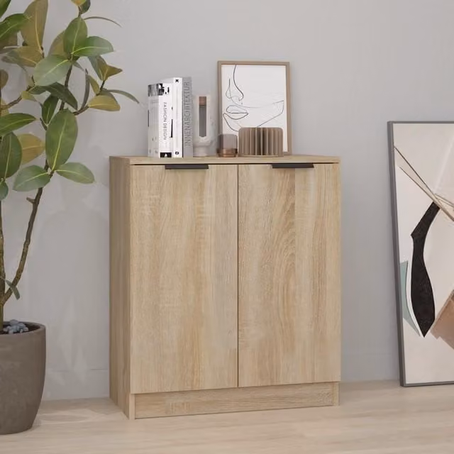 Berkfield Home Sonoma Oak Sideboard in Brown, W/D/H: 60 x 30 x 70 cm