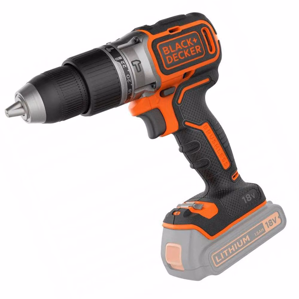 Black+Decker Cordless Rechargeable Hammer Drill in Black – 2