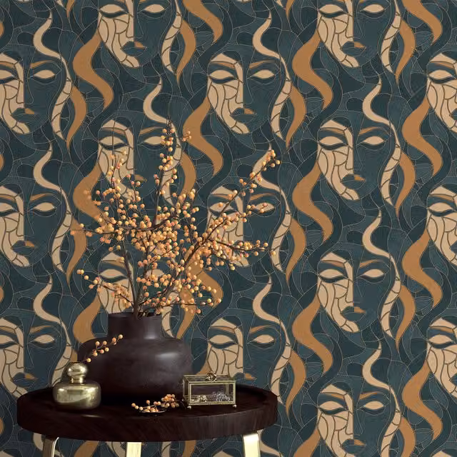 Erismann Moretta Geometric Abstract Vinyl Wallpaper in Green