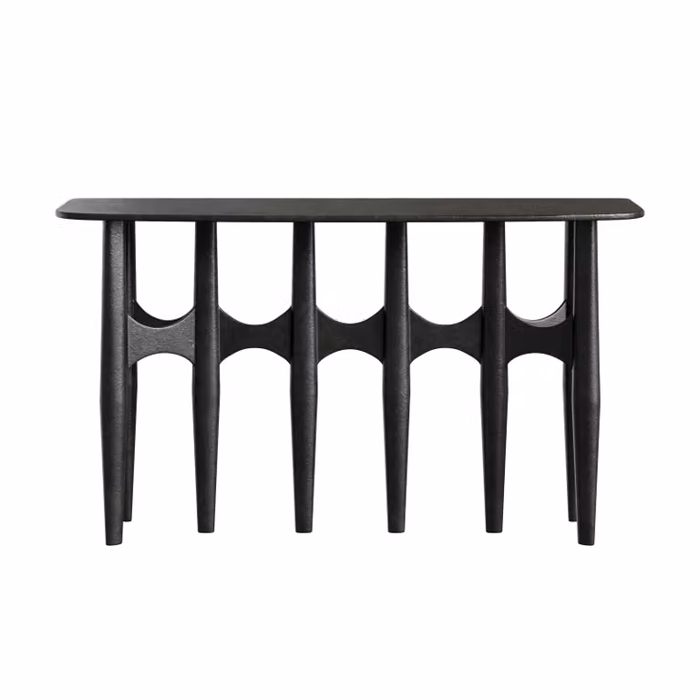 Dome Deco LIMA Art Deco Rectangular Console Table in Black