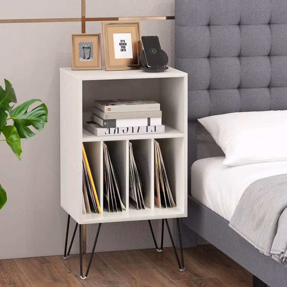 VOGREX 3-Tier Metal Freestanding Turntable Display Stand in White – 2
