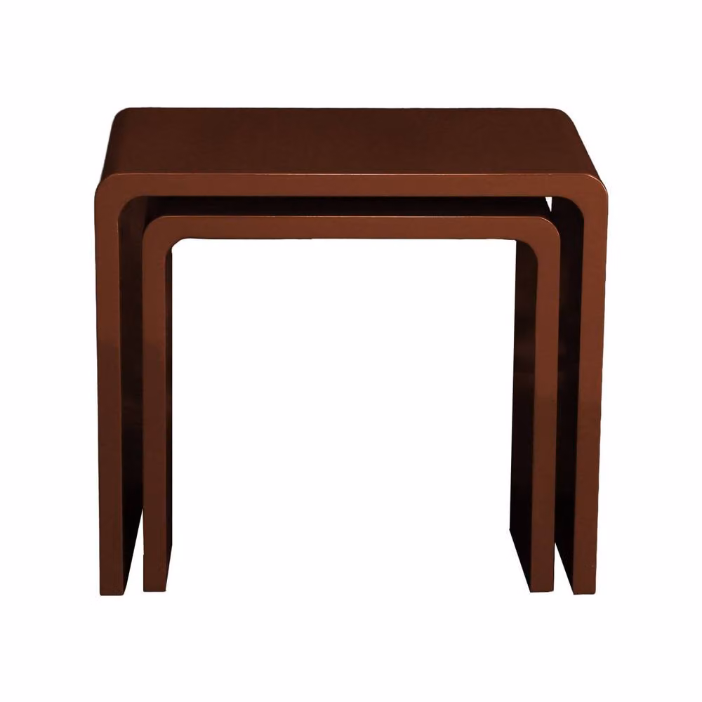 sweeek Set of 2 Nesting Tables with Glossy Red Finish – 3