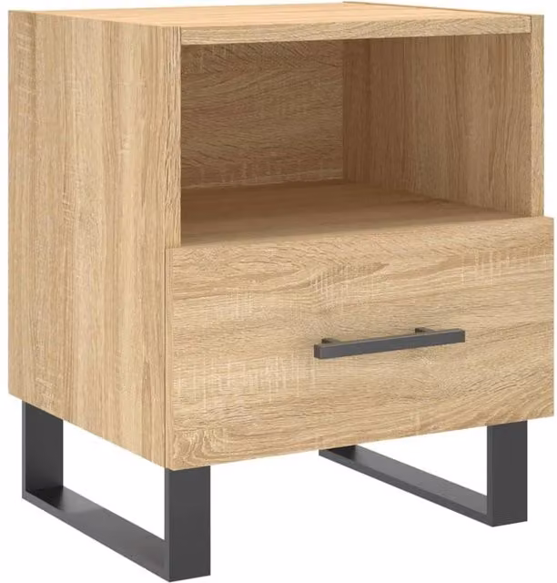 Berkfield Home Sonoma Oak Bedside Cabinet in Light Brown, W: 40 cm, D: 35 cm, H: 47.5 cm