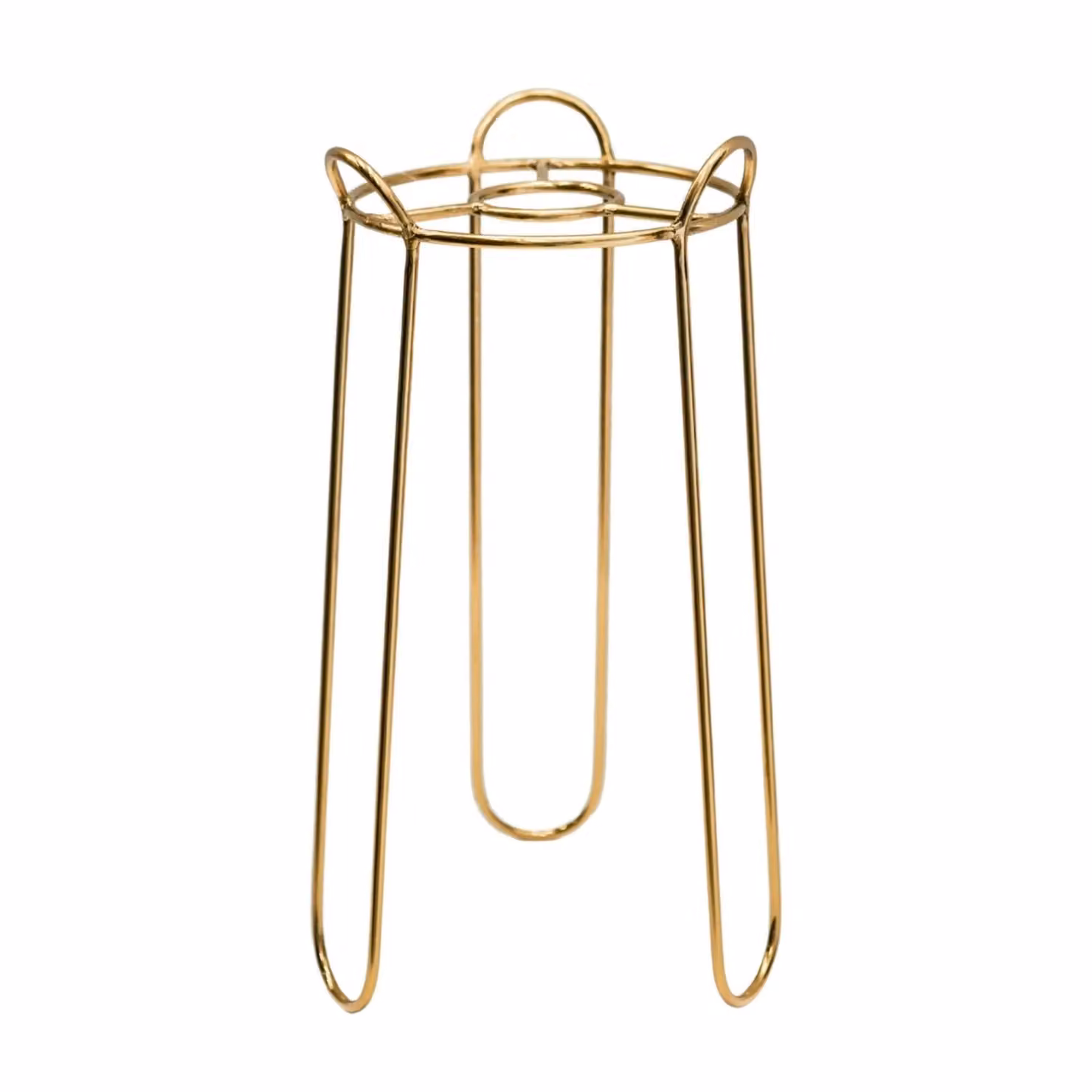Ivyline Saluzzo Modern Metal Plant Stand in Gold and Black, H 44 cm x W 22 cm x D 22 cm – 2