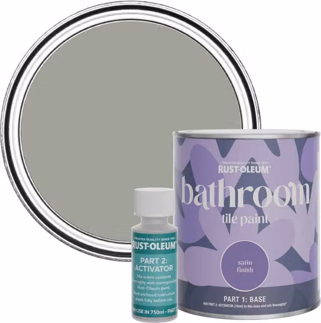 Rust-Oleum Bathroom Tile Paint in Satin Finish, Tea Leaf Green/Grey, 0.75 l