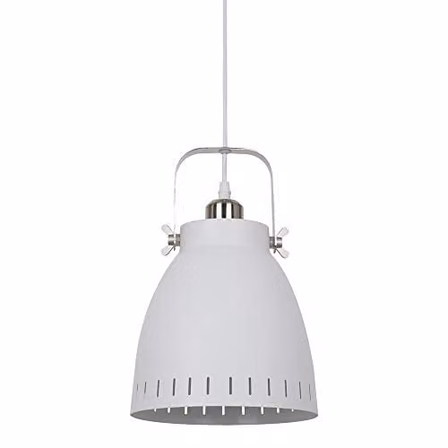 Netlighting Industrial and Retro Hanging Pendant in White and Silver with E27 Socket