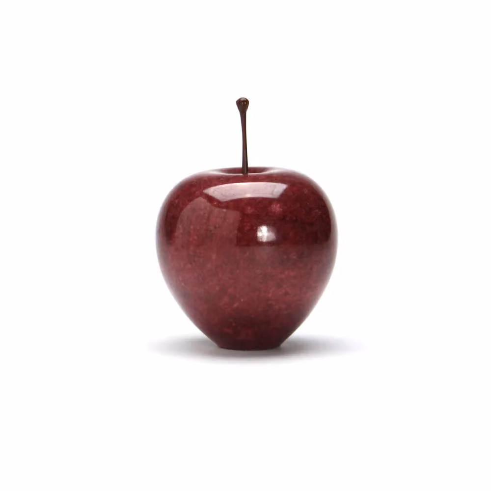 DETAIL Large Red Marble Apple Tabletop Decoration