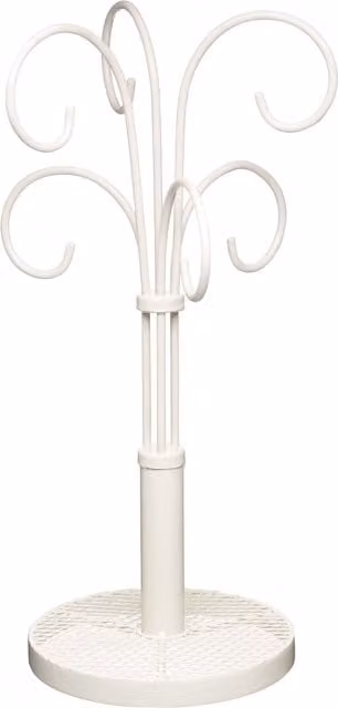 KitchenCraft Freestanding Metal Mug Tree in White, Height: 37 cm