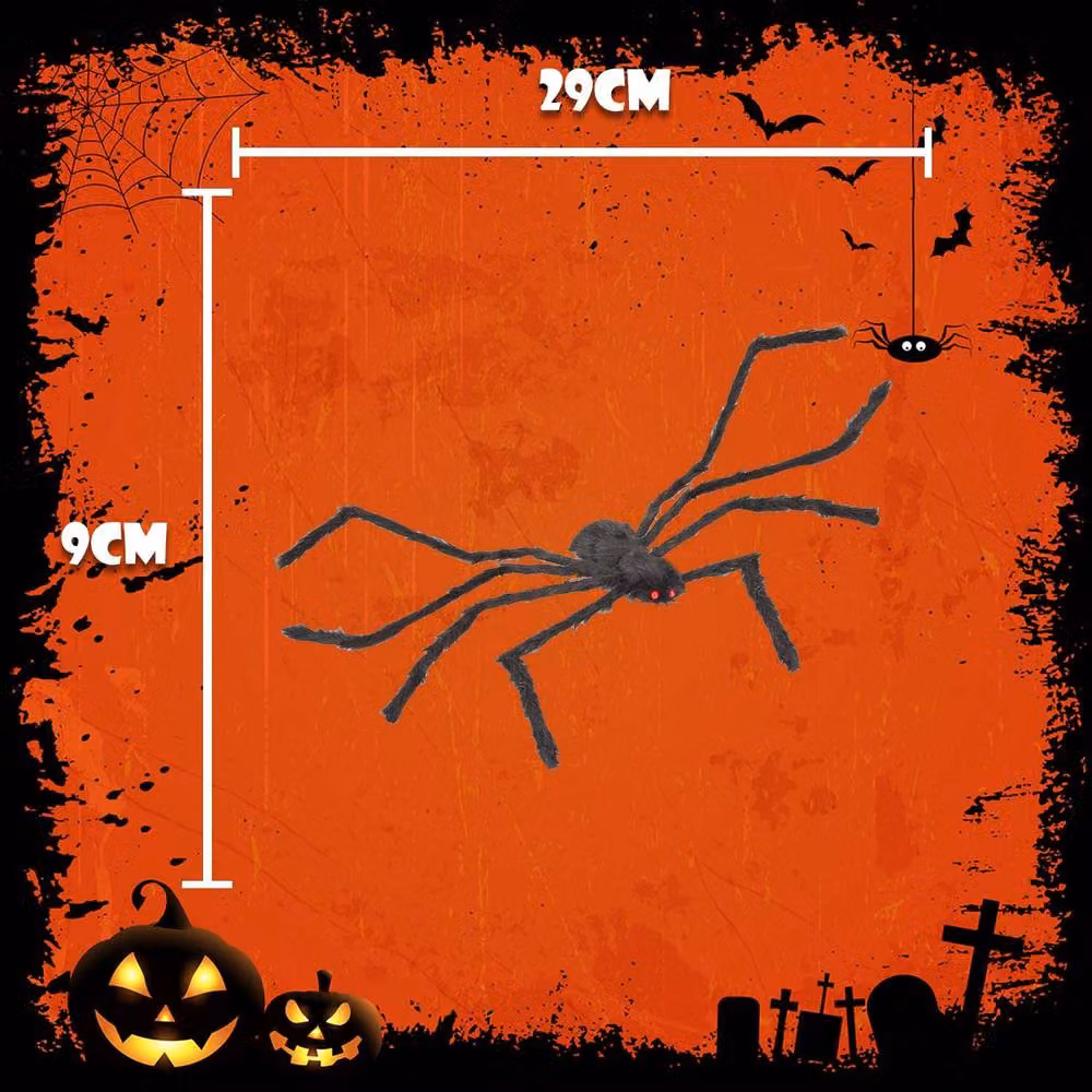 VFM e-Store Giant Fury Spider Halloween Decoration, Black Hanging Textile Animal Accessory – 2