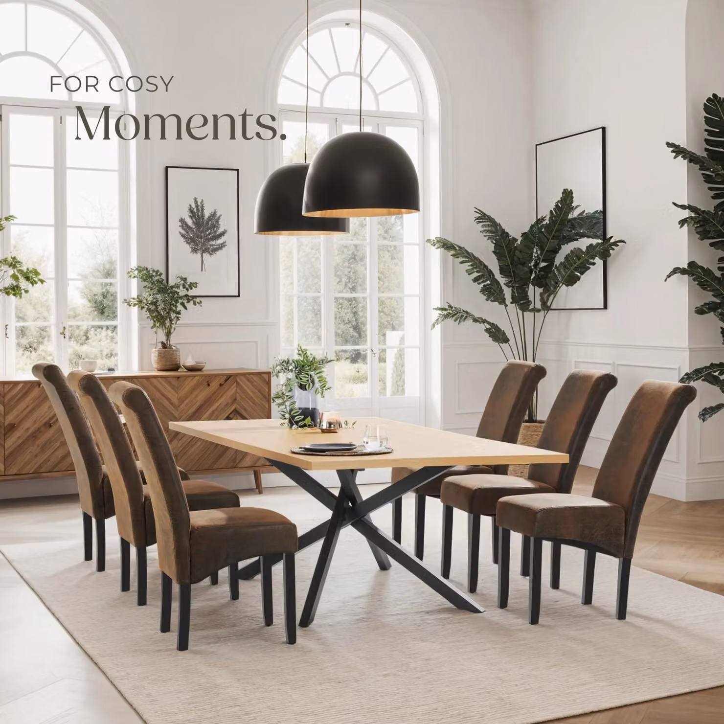 tectake Set of 2 Dining Chairs in Dark Brown Antique Synthetic Leather – 8