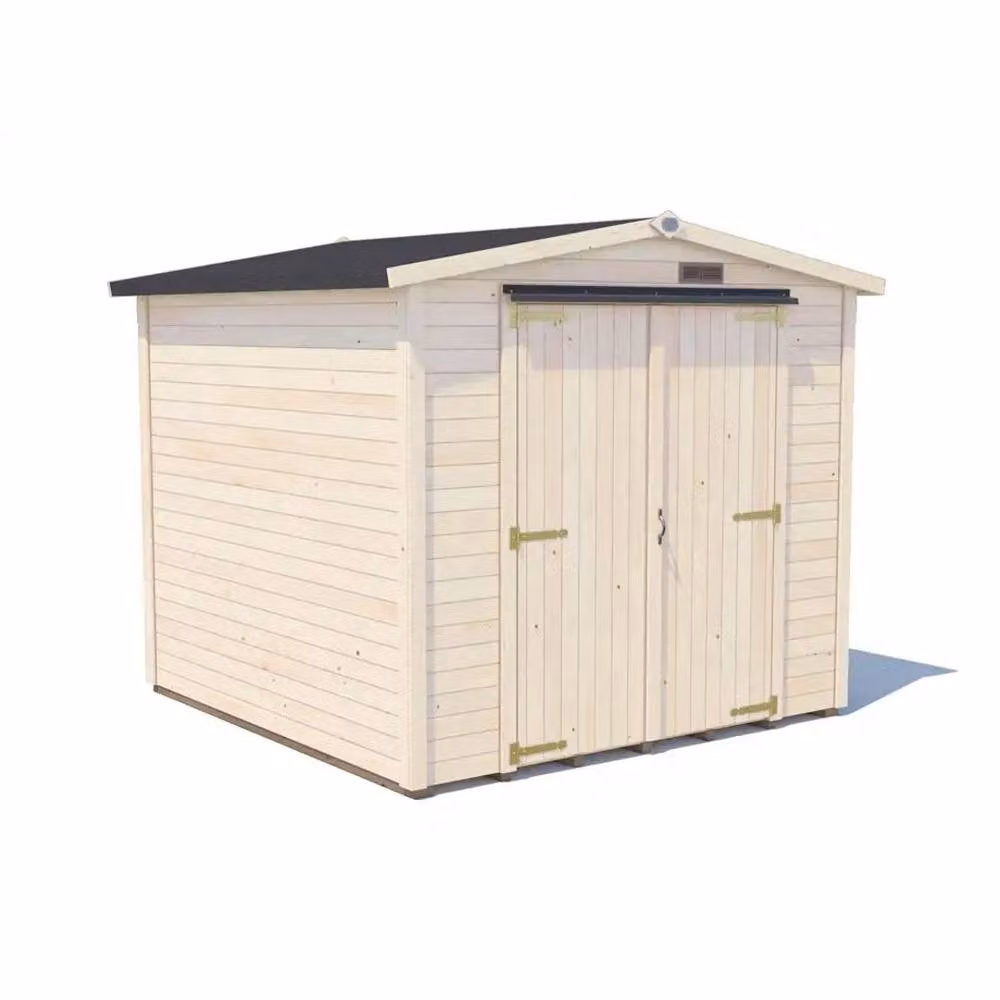 Dunster House Tubby Log Cabin Work Shed in Natural Wood with Superfelt Roof, W/D/H: 2.4 x 2.4 x 2 m – 4