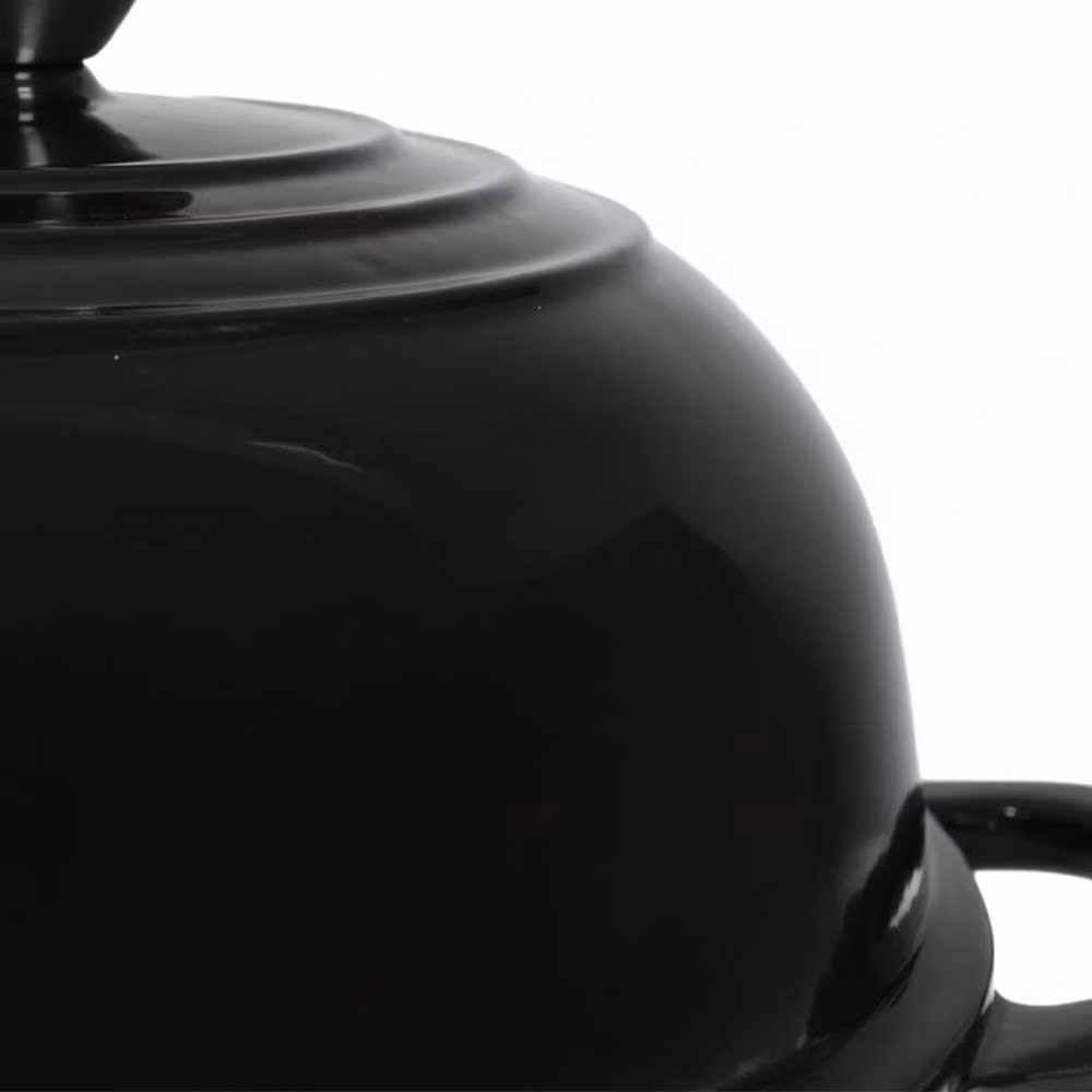 Toque Enamelled Cast Iron Dutch Oven Casserole Dish in Black – 10
