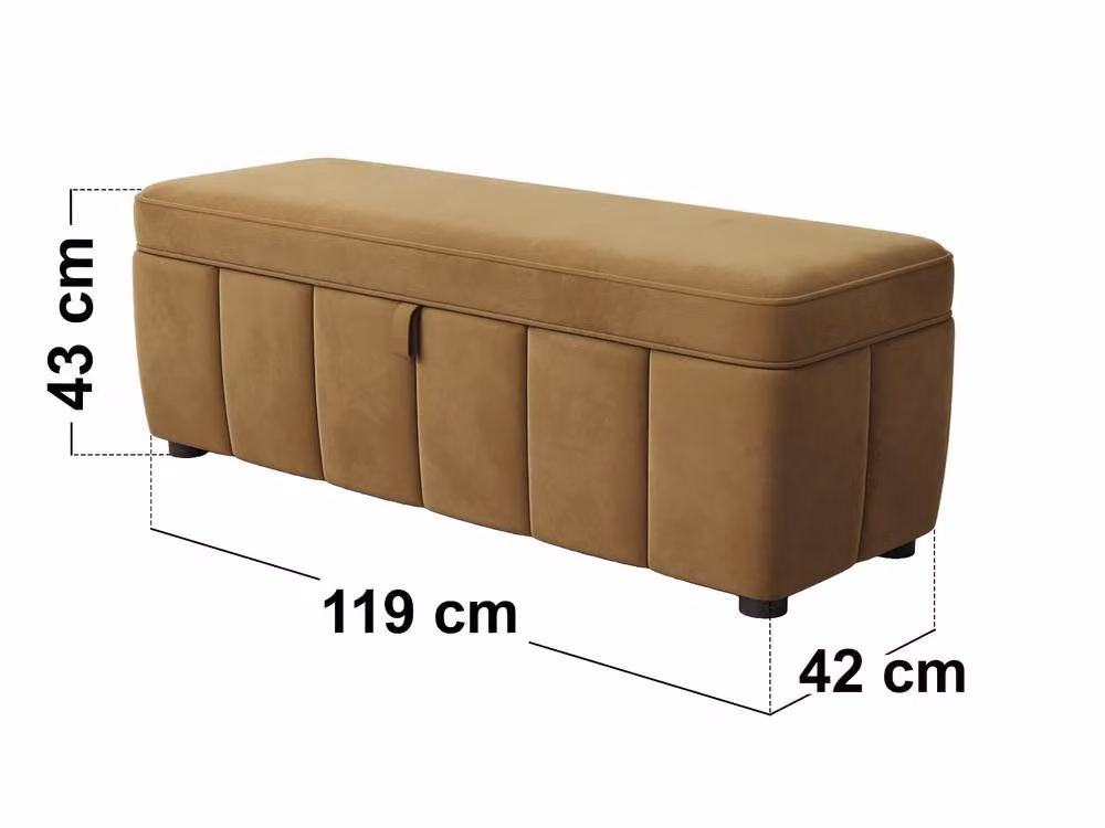 Solace+Co Emilie Upholstered Blanket Box in Brown, W/D/H: 119.0 x 43.0 x [Not Specified] cm – 4
