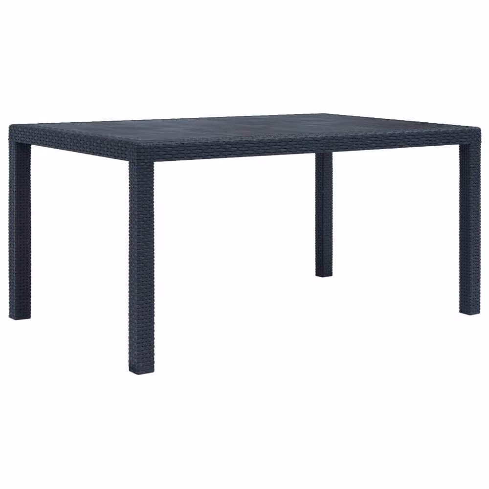Berkfield Home Rectangular Garden Table in Anthracite and Black, W/D/H: 150 x 90 x 72 cm – 2