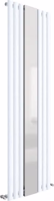 Balterley Embrace Vertical 1 Panel Radiator and Mirror, Gloss White, H 180.0 cm x W 49.9 cm – 1