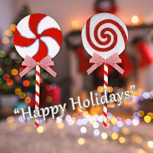 VFM e-Store Christmas Candy Cane Lollipop Decoration in Red and White, H 60 cm x W 25 cm – 3