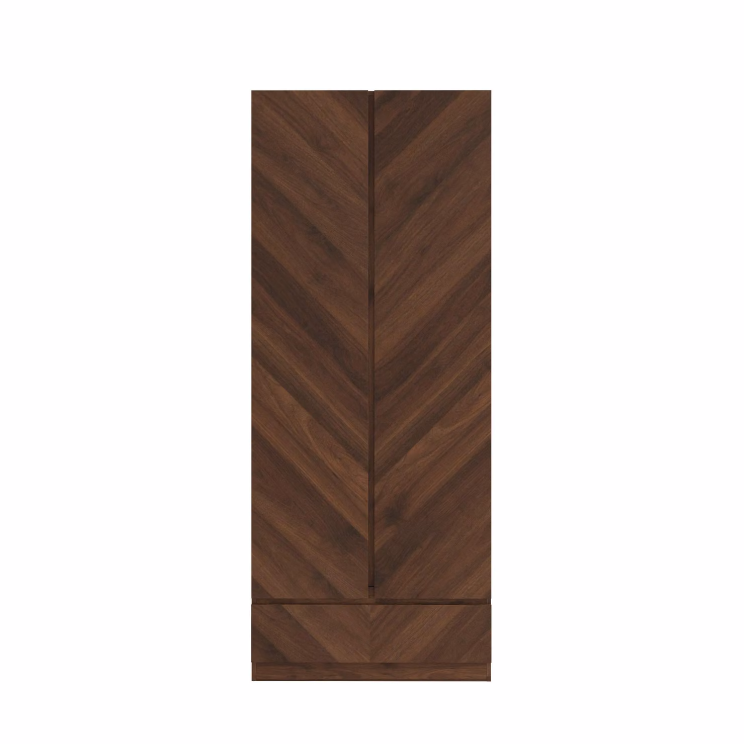 GFW Catania 2 Door 1 Drawer Wardrobe in Brown Walnut – 3
