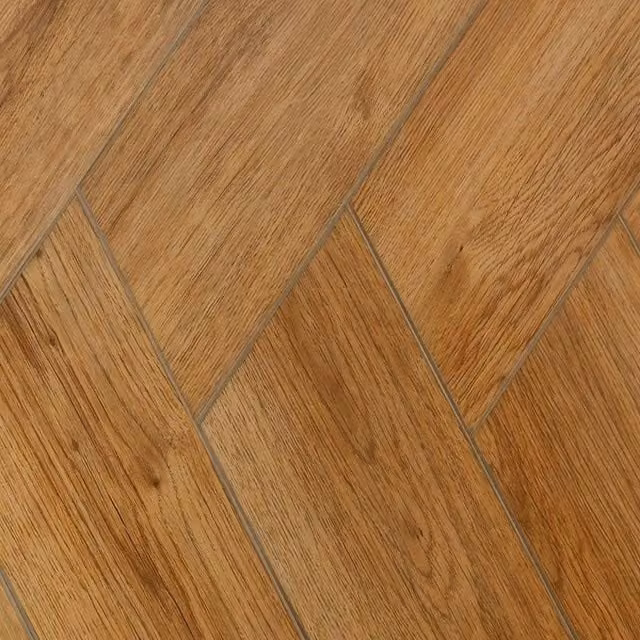 FirmfitORH Brown Wood Effect Herringbone Luxury Vinyl Tile Click Lock Flooring 5mm