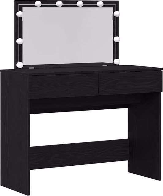 Berkfield Home Modern Black Oak Dressing Table with Hollywood LED, W/D/H: 100 x 40 x 120 cm – 1