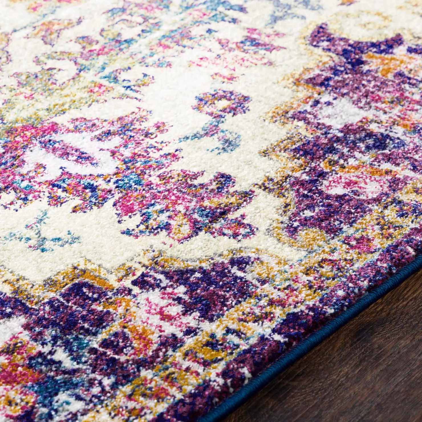 Livabliss Harput Vintage Boho Living Room Rug in Navy, Blue, Orange, Yellow and Grey, W: 200 cm, L: 275 cm – 3