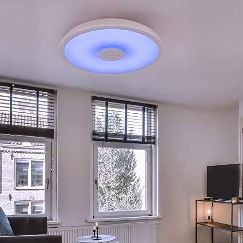 Netlighting Raffy RGBW LED Ring Ceiling Light, White, IP44, Dimmable with Remote Control – 4