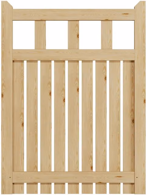 Darphe Traditional Flat-Topped Wooden Garden Gate in Yellow, W/H: 90 x 120 cm